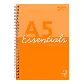   Spirálfüzet, A5, vonalas, 80 lap, PUKKA PAD "Unipad Essentials Jotta", vegyes