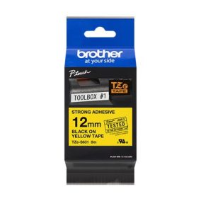 Feliratozógép szalag, erős tapadású, 12 mm x 8 m, BROTHER, "Professzionális TZe-S631 " sárga-fekete   Feliratozógép szalag, erős tapadású, 12 mm x 8 m, BROTHER, "Professzionális TZe-S631 " sárga-fekete