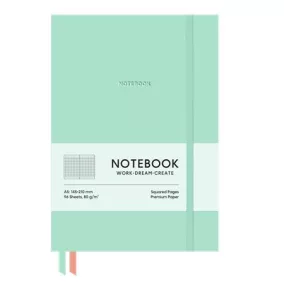   Jegyzetfüzet, A5, kockás, 96 lap, puhafedeles, SHKOLYARYK "Genius", Türkiz