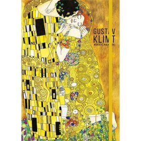Skiccfüzet, A5, pontrácsos, 80 lap, keményfedeles, SHKOLYARYK, "Klimt&Van Gogh", vegyes   Skiccfüzet, A5, pontrácsos, 80 lap, keményfedeles, SHKOLYARYK, "Klimt&Van Gogh", vegyes