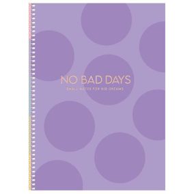 Spirálfüzet, B5, kockás, 80 lap, keményfedeles, SHKOLYARYK "No bad days", vegyes   Spirálfüzet, B5, kockás, 80 lap, keményfedeles, SHKOLYARYK "No bad days", vegyes