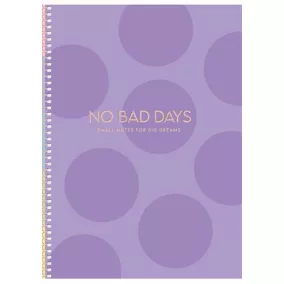   Spirálfüzet, B5, kockás, 80 lap, keményfedeles, SHKOLYARYK "No bad days", vegyes