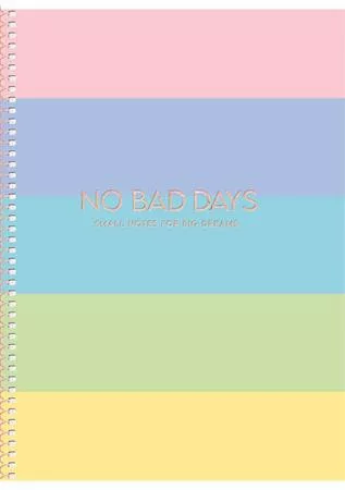 Spirálfüzet, B5, kockás, 80 lap, keményfedeles, SHKOLYARYK "No bad days", vegyes