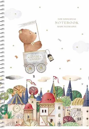 Spirálfüzet, A5, kockás, 80 lap, SHKOLYARYK, "Made with love", vegyes