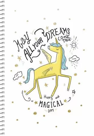 Spirálfüzet, A5, kockás, 80 lap, SHKOLYARYK, "Made with love", vegyes