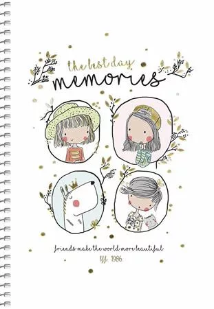 Spirálfüzet, A5, kockás, 80 lap, SHKOLYARYK, "Made with love", vegyes