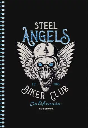 Spirálfüzet, A5, kockás, 80 lap, SHKOLYARYK " Skate board", vegyes