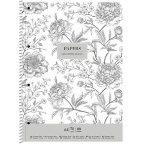   Spirálfüzet, A4+, vonalas, 80 lap, SHKOLYARYK "Vintage flowers", vegyes