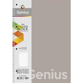 Spirálfüzet, A4, kockás, 80 lap, PP bortító, SHKOLYARYK "Genius", vegyes   Spirálfüzet, A4, kockás, 80 lap, PP bortító, SHKOLYARYK "Genius", vegyes