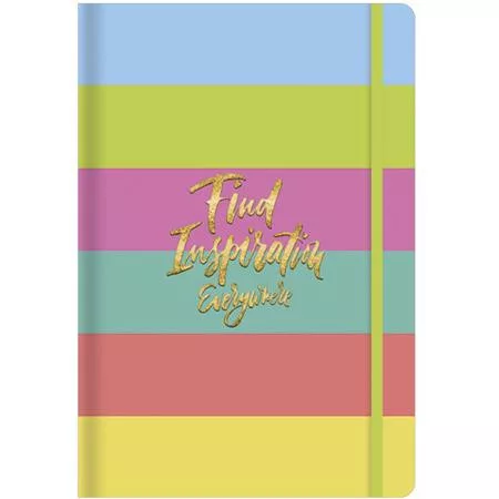 Jegyzetfüzet, A5, vonalas, sima, pontrácsos, 96 lap, keményfedeles, SHKOLYARYK "find Inspirations", vegyes minta