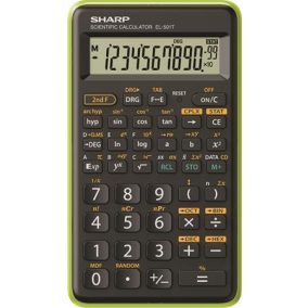 Számológép, tudományos, 146 funkció, SHARP "EL-501TBGR", fekete-zöld   Számológép, tudományos, 146 funkció, SHARP "EL-501TBGR", fekete-zöld