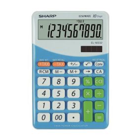 Számológép, asztali, 10 számjegy, SHARP "EL-M332", kék   Számológép, asztali, 10 számjegy, SHARP "EL-M332", kék