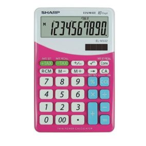 Számológép, asztali, 10 számjegy, SHARP "EL-M332", pink   Számológép, asztali, 10 számjegy, SHARP "EL-M332", pink