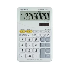   Számológép, asztali, 10 számjegy, SHARP "EL-M332", fehér