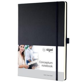 Jegyzetfüzet, exkluzív, A4, vonalas, 97 lap, keményfedeles, SIGEL "Conceptum", fekete   Jegyzetfüzet, exkluzív, A4, vonalas, 97 lap, keményfedeles, SIGEL "Conceptum", fekete