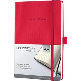 Jegyzetfüzet, exkluzív, A4, vonalas, 97 lap, keményfedeles, SIGEL "Conceptum", piros   Jegyzetfüzet, exkluzív, A4, vonalas, 97 lap, keményfedeles, SIGEL "Conceptum", piros