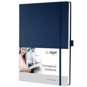 Jegyzetfüzet, exkluzív, A4, vonalas, 97 lap, keményfedeles, SIGEL "Conceptum", éjkék   Jegyzetfüzet, exkluzív, A4, vonalas, 97 lap, keményfedeles, SIGEL "Conceptum", éjkék