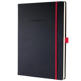 Jegyzetfüzet, exkluzív, A4, vonalas, 97 lap, keményfedeles, SIGEL "Conceptum Red Edition", fekete-piros   Jegyzetfüzet, exkluzív, A4, vonalas, 97 lap, keményfedeles, SIGEL "Conceptum Red Edition", fekete-piros