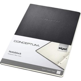   Füzet, exkluzív, A4, vonalas, 60 lap, keményfedeles, SIGEL "Conceptum", fekete
