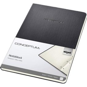   Füzet, exkluzív, A5, vonalas, 60 lap, keményfedeles, SIGEL "Conceptum", fekete