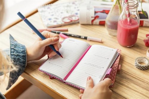 Naptár, A6, heti, 2026, kemény borító, SIGEL "Jolie", rózsaszín