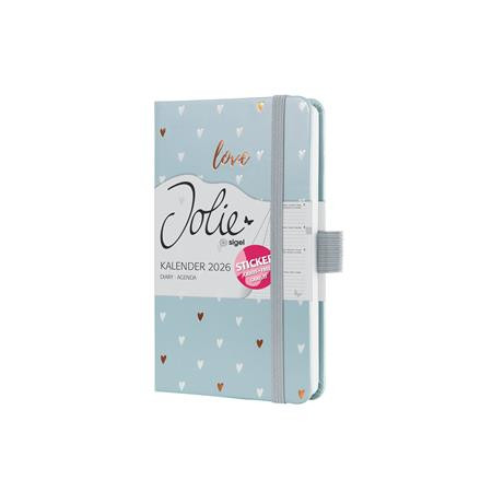 Naptár, A6, heti, 2026, kemény borító, SIGEL "Jolie", Grey love