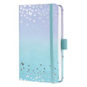   Naptár, A6, heti, 2026, kemény borító, SIGEL "Jolie", Butterfly Confetti Sky