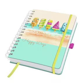   Spirálfüzet, 168x215 mm, pontrácsos, 120 lap, keményfedeles, SIGEL "Jolie Summer Breeze"