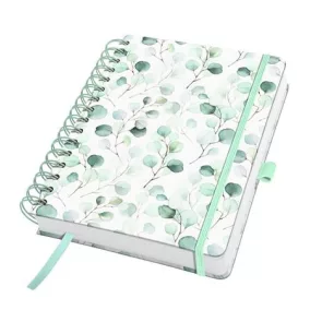   Spirálfüzet, 168x215 mm, sima, 120 lap, keményfedeles, SIGEL "Jolie Eucalyptus Day"