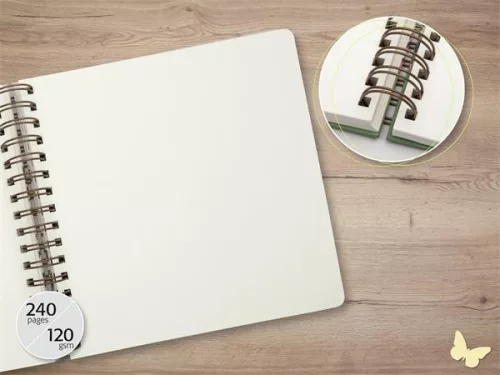 Spirálfüzet, 234x215 mm, sima, 120 lap, keményfedeles, SIGEL "Jolie Fairytale Garden"