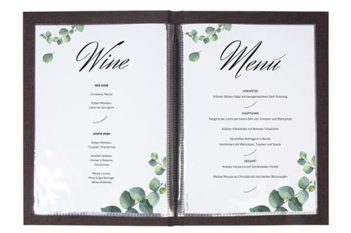 Étlaptartó, A4, keményfedeles, SIGEL „MENU”, antracit