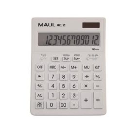 Számológép, asztali, 12 számjegy, MAUL "MXL 12", fehér   Számológép, asztali, 12 számjegy, MAUL "MXL 12", fehér