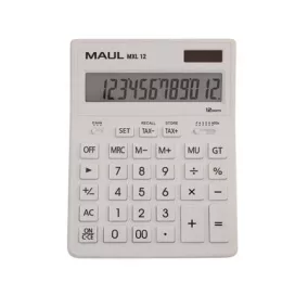   Számológép, asztali, 12 számjegy, MAUL "MXL 12", fehér