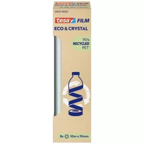   Ragasztószalag, 8 db 19 mm x 10 m, TESA "Eco&Crystal", átlátszó