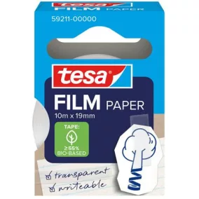   Ragasztószalag, írható, papír, 19 mm x 10 m, TESA "tesafilm®", átlátszó