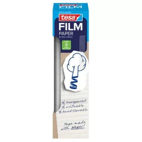   Ragasztószalag, írható, papír, 19 mm x 10 m, TESA "tesafilm®", átlátszó