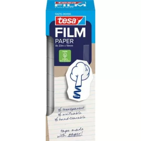   Ragasztószalag, írható, papír, 19 mm x 33 m, TESA "tesafilm®", átlátszó