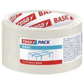   Csomagolószalag, 48 mm x 50 m, TESA "Basic", átlátszó