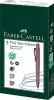Golyóstoll, 1 mm, XB, nyomógombos tolltest, bordó tolltest, FABER-CASTELL "Poly Ball Urban", kék