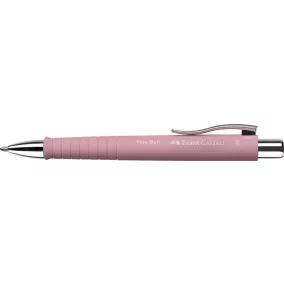   Golyóstoll, 1 mm, XB, nyomógombos, rózsaszín tolltest, FABER-CASTELL "Poly Ball", kék