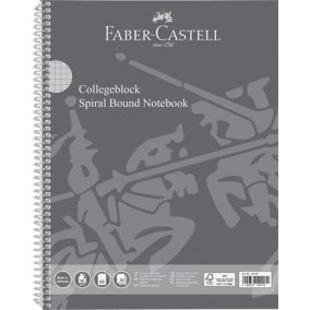 Spirálfüzet, A4, kockás, 80 lap, perforált, lyukasztott, FABER-CASTELL   Spirálfüzet, A4, kockás, 80 lap, perforált, lyukasztott, FABER-CASTELL