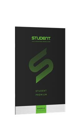 Füzet, tűzött, A4, kockás, 32 lap, ICO "Student Premium", "87-32", fekete