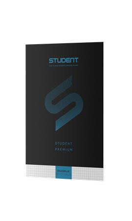 Füzet, tűzött, A4, kockás, 32 lap, ICO "Student Premium", "87-32", fekete