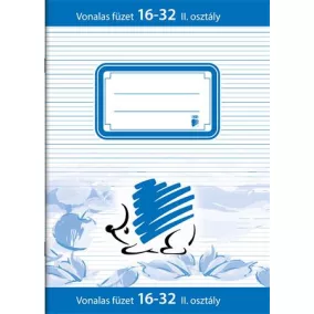   Füzet, tűzött, A5, vonalas, 32 lap, 2. osztály, ICO "Süni", "16-32"