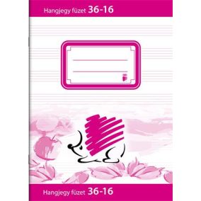   Füzet, tűzött, A5, hangjegy, 16 lap, ICO "Süni", "36-16"