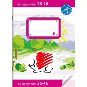   Füzet, tűzött, A5, hangjegy, 16 lap, ICO "Süni Sulikész", "36-16"
