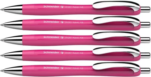 Golyóstoll, 0,7 mm, nyomógombos, SCHNEIDER "Slider Rave XB", magenta