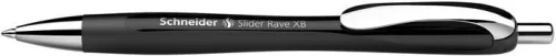 Golyóstoll, 0,7 mm, nyomógombos, SCHNEIDER "Slider Rave XB", fekete, kék