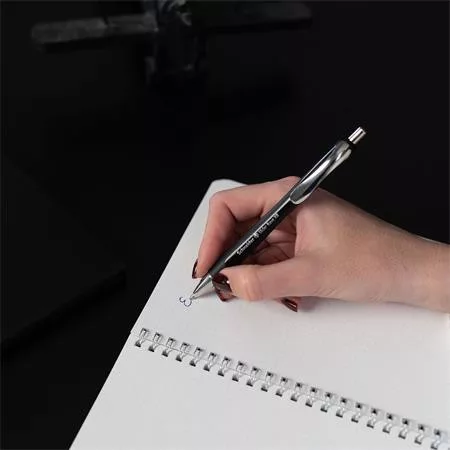 Golyóstoll, 0,7 mm, nyomógombos, SCHNEIDER "Slider Rave XB", fekete, kék
