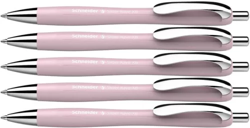 Golyóstoll, 0,7 mm, nyomógombos, SCHNEIDER "Slider Rave XB", púder rózsaszín
